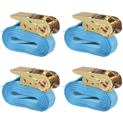 Cinghie d’Ancoraggio 4 pz a Cricchetto 0,8 T 6mx25mm Blu - Blu - Youthup en oferta