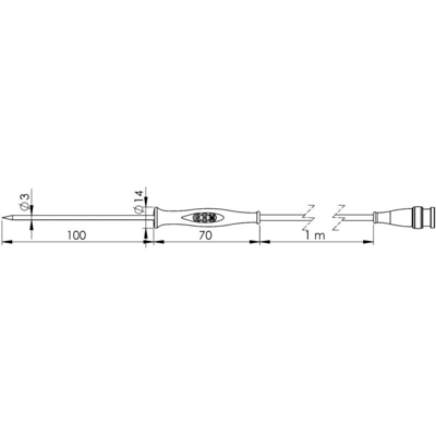 Greisinger GF1T-E3-AA-BNC Sonda a penetrazione -70 fino a +250 °C Sensore tipo Pt1000
