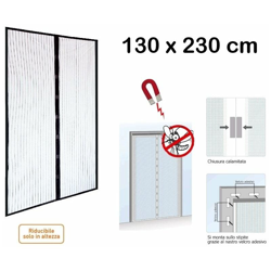 Zanzariera/Tenda con chiusura automatica a calamita/magnetica 130x230cm Nera - Mod. Basis características