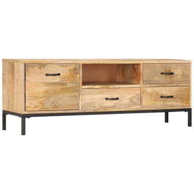 Mobile Porta Tv 130x30x45 Cm In Legno Massello Di Mango