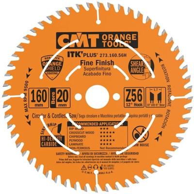Cmt Orange Tools - 273.160.56H LAMA CIRCOLARE (ULTRA ITK) HW 160X1.8/1.2X20 (+16) Z56 ATB+S