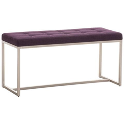 Panchina Interno Barci 2 Posti in Acciaio Inox I Panchetta Ingresso in Tessuto I Panca Camera Imbottita E Trapunta | Panchina Salotto H 48 CM Viola en oferta