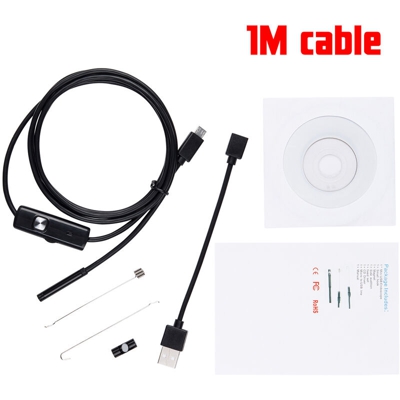 Insma - Telecamera di ispezione endoscopio impermeabile 6 LED 1M 7mm per telefono Android