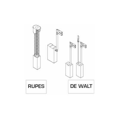 Coppia Spazzole Spazzola A Carboncino Ricambio Per Utensili Rupes Dewalt 13693V 6X125X24 Pz.2 (13693)