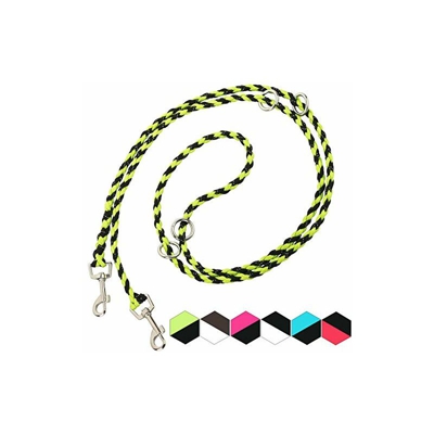 Guinzaglio per cani lungo 2 m, regolabile in 4 direzioni, in paracord, linea paracadute 550, riflettente, leggero, robusto, manuale di istruzioni