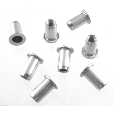 M8 - Inserti Filettati Rivetti Acciaio ---- 50 Pz---- Inserti Bussole