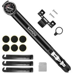 Sahoo - Set di accessori per biciclette 1 (mini pompa + 3 piedi di porco in plastica + pellicola gratuita * 6 + 1 foglio + 1 scatola di imballaggio + precio