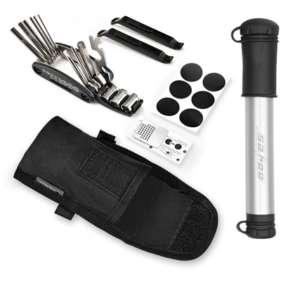 Sahoo - Set di attrezzi per bicicletta + pompa assemblata (21047 + 3814)