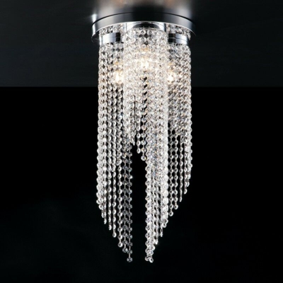 Bonetti - Plafoniera in ferro cromato lampadario con strass ottagonali in cristallo