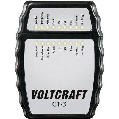 Tester cavi VOLTCRAFT CT-3 Adatto per Cavo HDMI tipo A, HDMI 1,0, 1,1, 1,2, 1,2a, 1,3a/b/c, 1,4/a