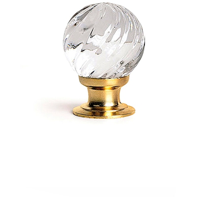 Pomolo in stile decorativo, Vetro, Vetro Trasparente, 30 mm di diametro. Marchio REI