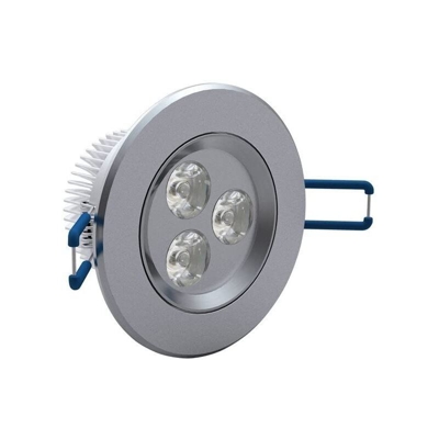 Planet Shop - Faretto Led Rotondo 3W A Molla Faro Ad Incasso Luce Bianca Fredda Con Alette