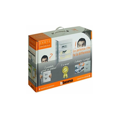 BTicino CAB75 Centralino Precablato Bi/Trilocali a Norma CEI64-8, Nero