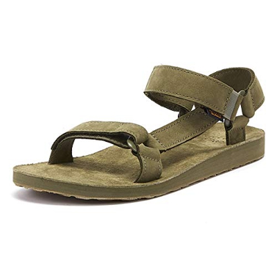 Teva Original Universal-Leather, Sandali a Punta Aperta Uomo, Verde (Burnt Olive Btol), 44.5 EU