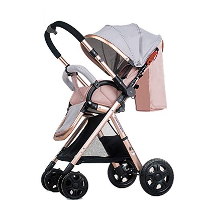 Passeggino Guo@ Maniglia Paesaggio Alta Maniglia per Bambini reversibili Buggy può sedersi e sdraiarsi Carrello Pieghevole per Bambini Pieghevole Ultr
