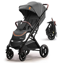 Carrozzina Regolabile Passeggino Leggero Compatto per Bambini fino a 3 Anni Carrello Pieghevole con Una Mano con Ruote in Gomma Cesto Portaoggetti Gra en oferta