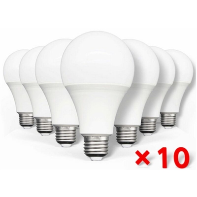 B&s - 10Pz Lampadine led 15W E27 A65 bulbo latteo luce fredda illuminazione SOLAR