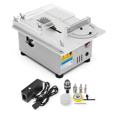 Drillpro - DANIU New T4 Mini sega da tavolo Banco da lavoro in legno Tornio elettrico Lucidatrice Smerigliatrice Modello fai da te Sega da taglio