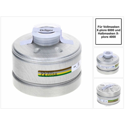 Drager - Dräger X-plore Rd40 Filtro per respiratori A2B2E2K2 EN14387 ( 6738804 ) per maschere X-plore 6000 / X-plore 4000
