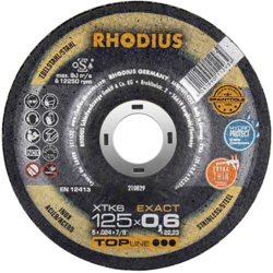 Rhodius XTK6 EXACT 210829 Disco da taglio con centro depresso 125 mm 22.23 mm 1 pz. características