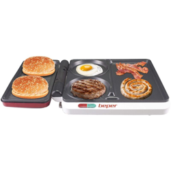 Lgvshopping - Piastra Multifunzione 4 in 1 1000 Watt rivestimento antiaderente rosso cottura características