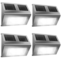 Deuba - 4x Lampada a LED a energia solare lampada da parete acciaio inox - Lampioncino Lampada da esterno lampada da parete características