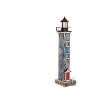 Faro Decorativo Marinaio Legno Metallo (10 x 8 x 37 cm) - Dekodonia