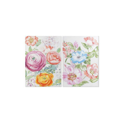 Quadro Fiori Multicolore Legno (2 pcs) (70 x 3 x 100 cm) - Dekodonia precio