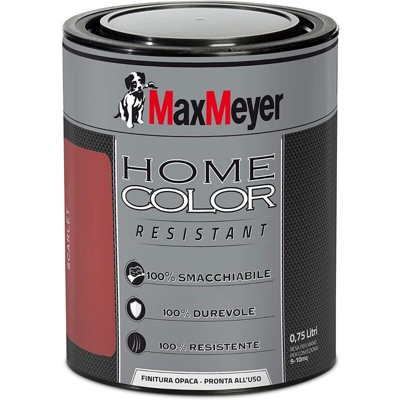 Maxmeyer- Pittura Murale Decorativa Homecolor Resistant 0,75 Lt Scarlet