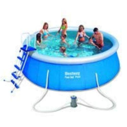 Fast Set Piscina Cm. 457X122, cap. 13,807 Lt, Pompa Filtro 220-240V, Cartuccia 58094 (II). Include: Telo Base, Copertura, Scaletta di Sicurezza, Blue características