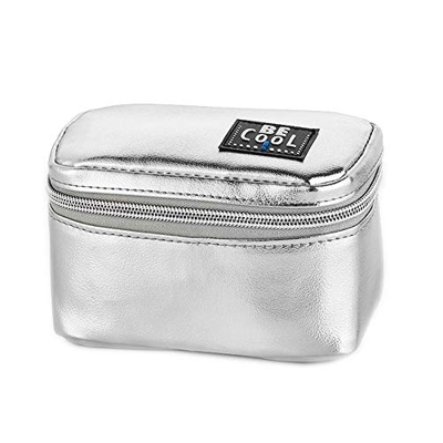 BeCool Piccola Borsa frigo per Cosmetici, Medicina, Viaggi, Picnic, Scuola, Argento 14 x 8 x 8 cm, Volume Circa 0,5 l
