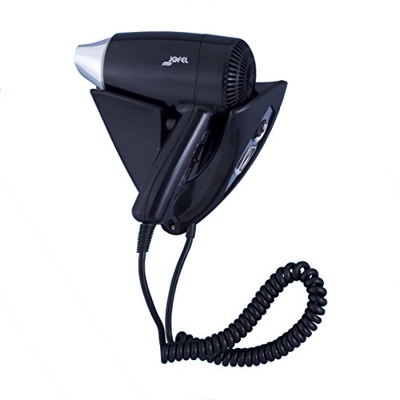 Jofel ab65180nc Asciugacapelli con supporto da parete, nero/cromo