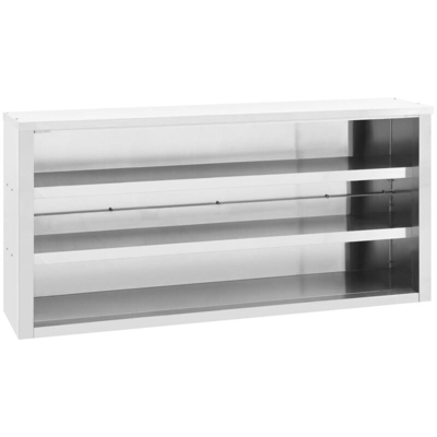 vidaXL Armadietto a Muro da Cucina 150x40x75cm in Acciaio Inossidabile - Argento