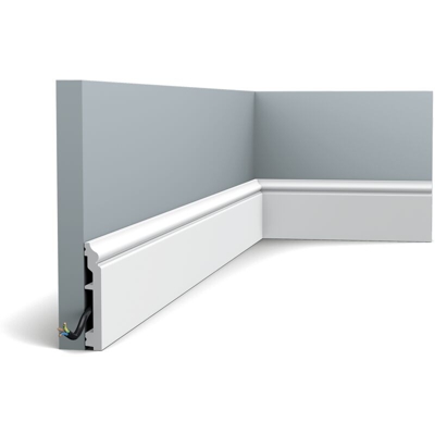 Battiscopa Orac Decor SX173 AXXENT CONTOUR modanatura tipo stucco design classico bianco 2m