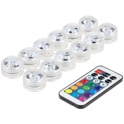 Mini luce subacquea colorata a LED RGB IP68 impermeabile con telecomando 12 pezzi en oferta