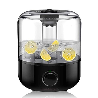 HyAdierTech Umidificatore Ambiente Ultrasuoni , Umidificatore Ultrasuoni a Riempimento Superiore, Purificatore d'Aria, Grande Capacità 3L, Nebbia Fred