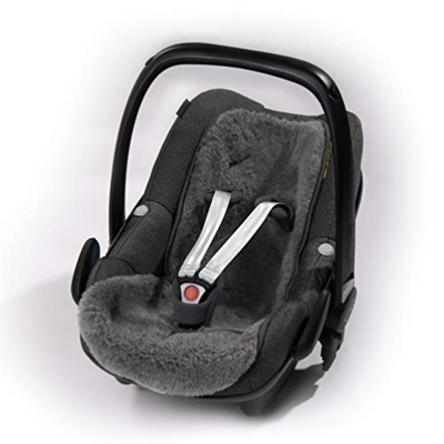 Baby Merino - Inserto universale per seggiolino auto, ovetto, passeggino, carrozzina, 100% lana vergine con 9 fessure per cinghie, alternativa alla ve