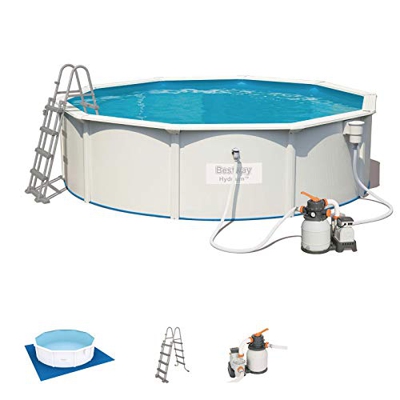 Hydrium Piscina Cm. 460X120, cap. 17.430, Pompa Sabbia 58400 (3.785 Lt/H). Include: Tappetino Base, Skimmer Professionale, Scaletta di Sicurezza E Dvd