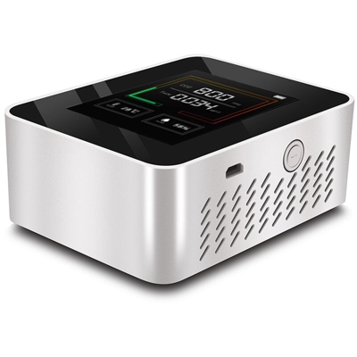 Asupermall - Rilevatore di anidride carbonica K03 per uso domestico TVOC con batteria fornita, bianco