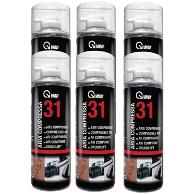 6 Bombolette Spray Aria Compressa 400Ml Con Convogliatore 31 - Vmd