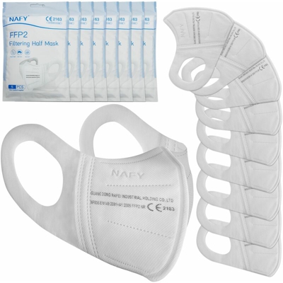 Mascherine protettive FFP2 - Mascherina di protezione delle vie respiratorie, mascherina, mascherina con filtro anti particolato - 50 pezzi - weiß
