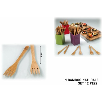 Bighouse It - FORCHETTA IN BAMBOO CM.14 SET 12 PZ.