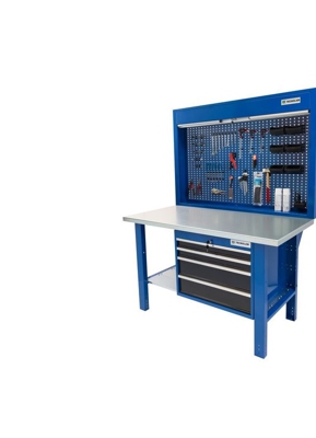 Tecnolam - Banco da lavoro Werkmeister 1500 4 Cassetti (720*615*565) - pannellatura posteriore linea Pratico Piana in Legno