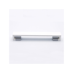 Maniglia laccata bianca con inserti effetto vetro satinato 205x24x28mm - 037B Omega en oferta