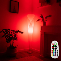 Etc-shop - Elegante telecomando per lampada da terra con dimmer nichel opaco in un set che include lampadine LED RGB características