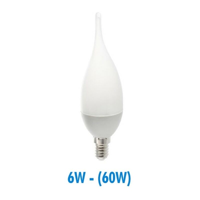 Vision-el - Lampadina a led 6W (60W) E14 Fiamma opaca | Température de Couleur: 6000K bianco freddo