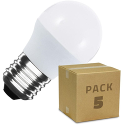 Pack 5 Lampadine LED E27 G45 5W Bianco Caldo 2800K - 3200K en oferta