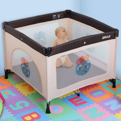 Lettino Culla Box Gioco Campeggio Bambini Neonato Pieghevole 100x100x76cm Marron precio