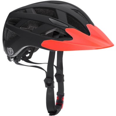 Spielwerk Casco bambini protettivo da bicicletta protezione con LED junior bici mountainbike Nero-Arancione S