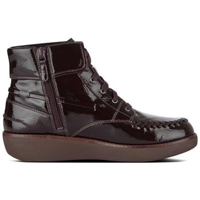 Stivali E Stivaletti Fitflop Gianini Lace-up Crinkle Patent Scarpe Donna Eu 36